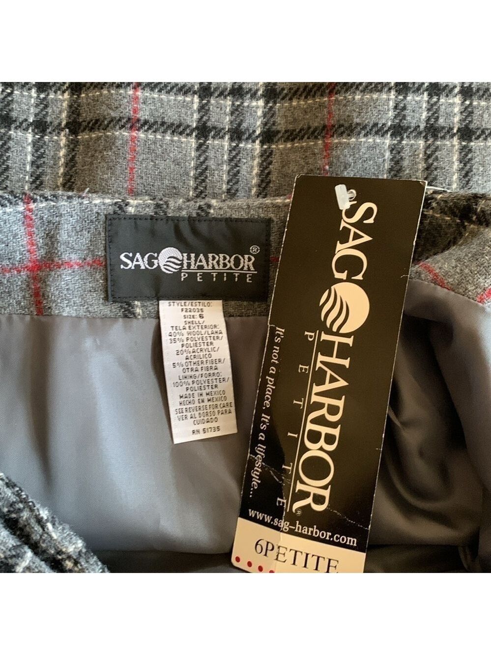 Sag Harbor petites plaid wrap skirt size 6P - Picture 6 of 8